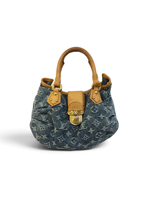 Louis Vuitton Monogram Denim Preity Hand Bag Blue M95020