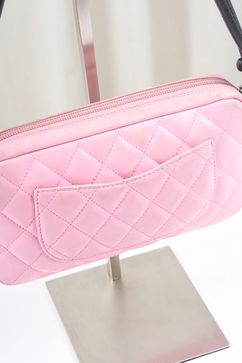 Chanel Cambon Pink Leather Shoulder Bag
