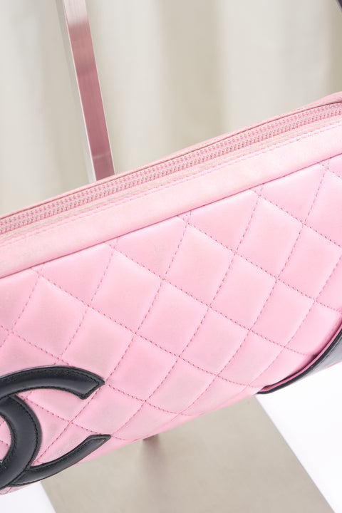 Chanel Cambon Pink Leather Shoulder Bag