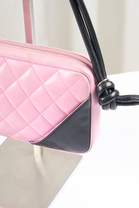 Chanel Cambon Pink Leather Shoulder Bag