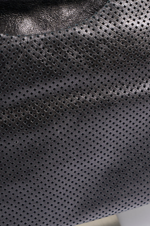 Chanel Dark Silver Leather Bag