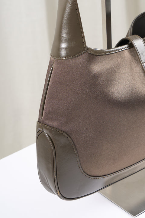 Gucci Jackie Brown Clay Satin Bag