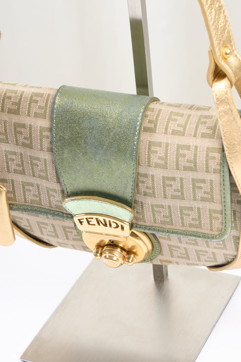 Fendi Green Gold Leather Bag
