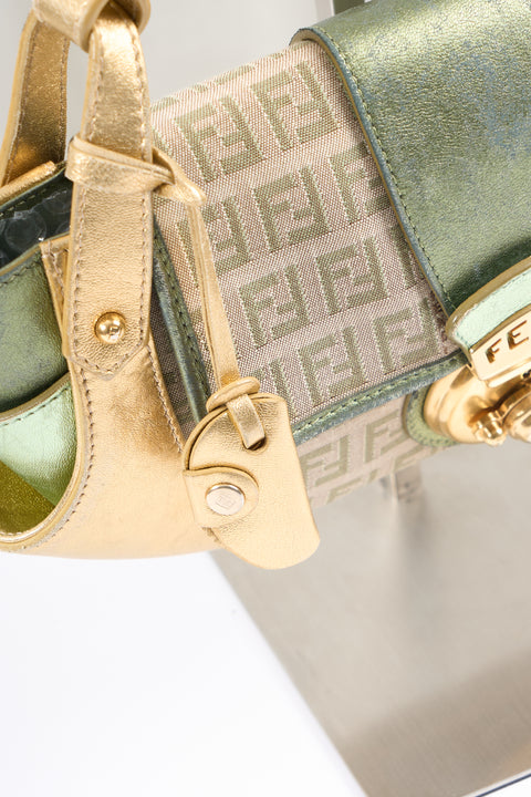 Fendi Green Gold Leather Bag