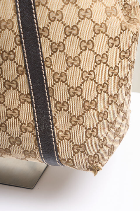 Gucci GG Canvas Tote Bag Beige Gold