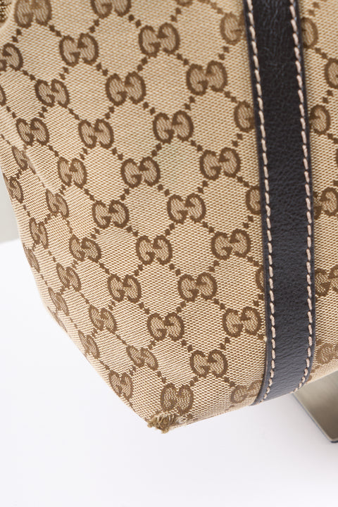 Gucci GG Canvas Tote Bag Beige Gold