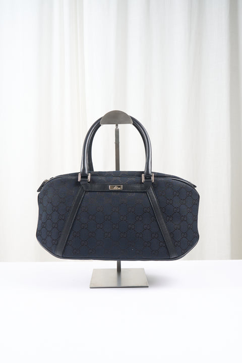 Gucci GG Canvas Bag Black Silver