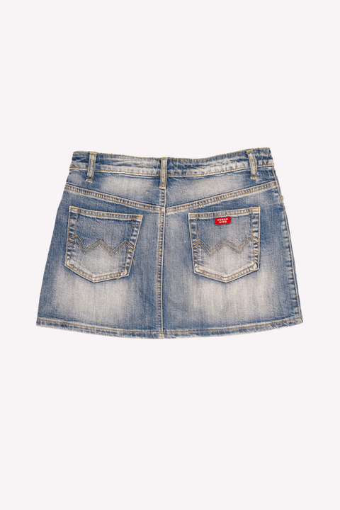 PowerMiss Cross Jean Skirt