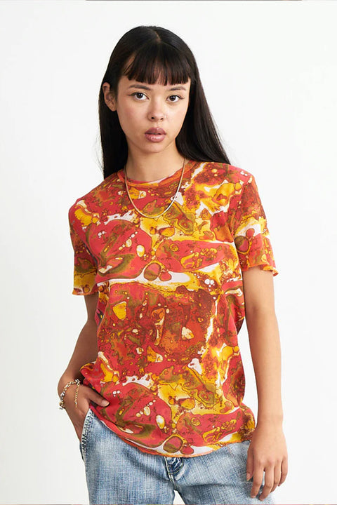 Jean Paul Gaultier Orange-Red Mesh Top
