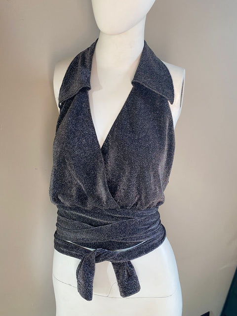 Paco Rabanne Glitter Wraparound Top