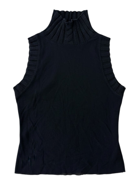 Vintage Black Mesh Turtleneck