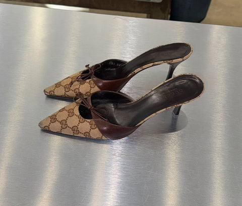 Gucci Canvas Mules Size 37