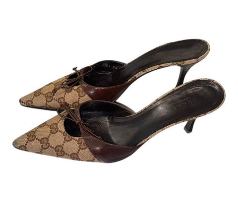Gucci Canvas Mules Size 37
