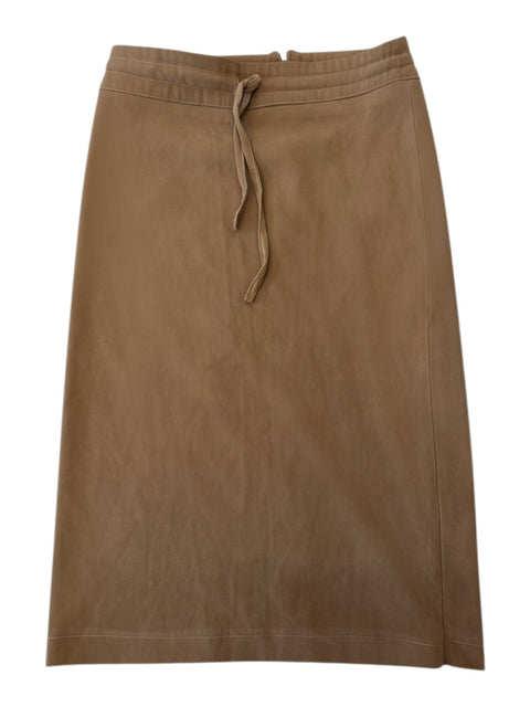 Nexo Brown Midi Skirt With Zipper
