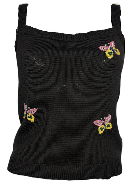 Dolce & Gabbana Black Wool Butterfly Top