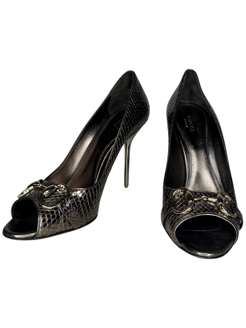 Gucci Horsebit Python Heels