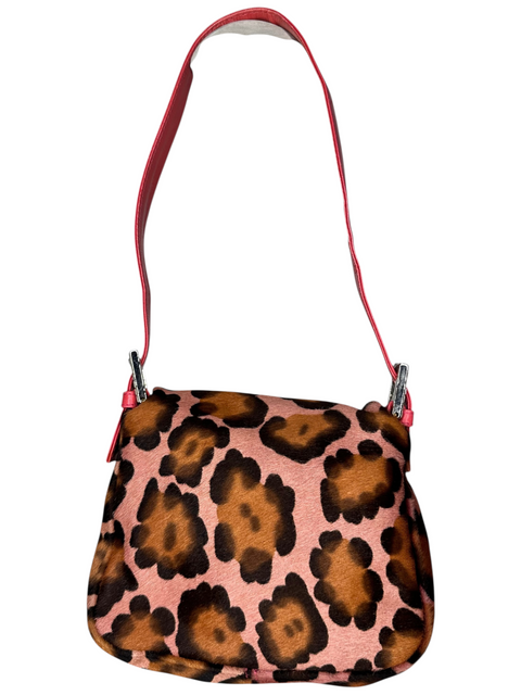 Fendi Mini Mamma Baguette Pink Leopard Print
