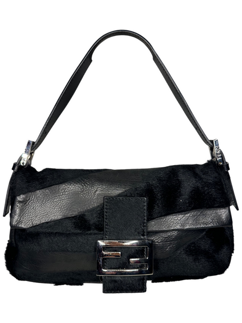 Fendi Baguette Black Pony Hair & Leather