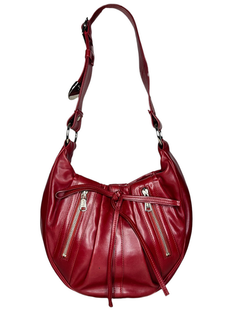 Saint Laurent Rive Gauche Classic Pleated Zip Red