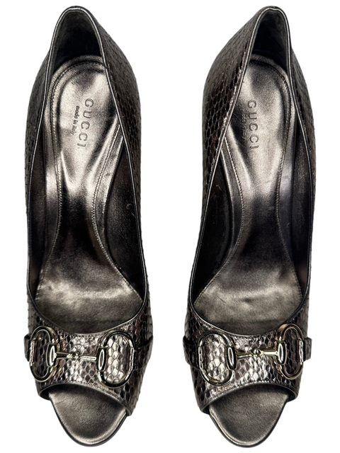 Gucci Horsebit Python Heels