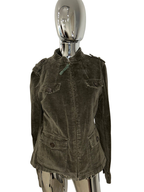 Khaki Zip & Pockets Jacket