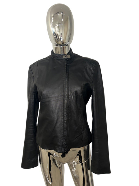 Black Leather Jacket Asymmetric