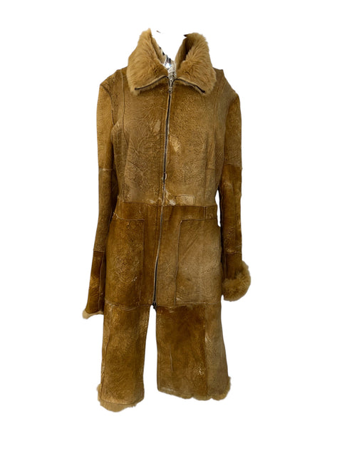 Long Light Brown Rabbit Coat