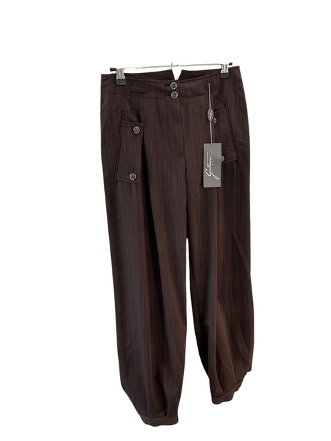 Brown Stripes Ballon Pants