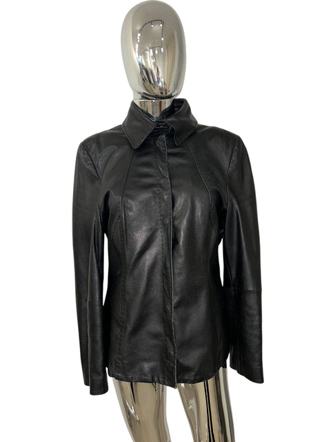Black Leather Collar Jacket Betty Barley
