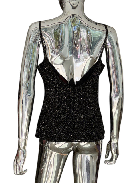 Derhy Black Gold Sequin Top