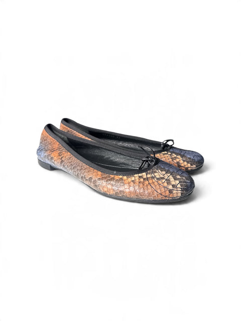 Gucci Blue Brown Sneak Ballerina