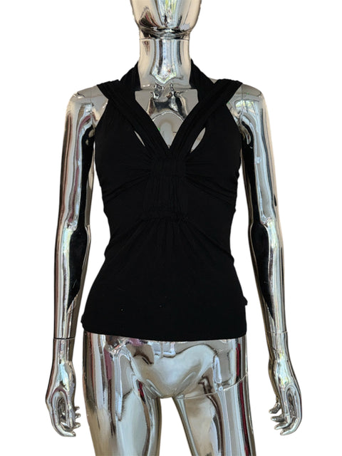Morgan Crossed Straps Black Top