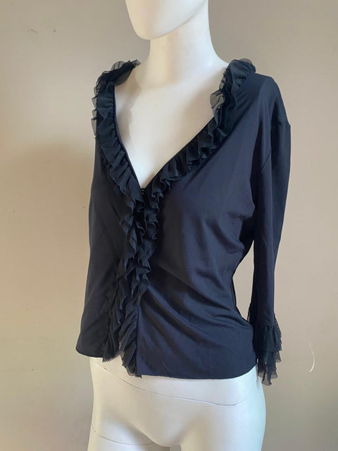 Moschino Ruffled Black Top