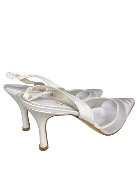 Chanel White Leather CC Shoes