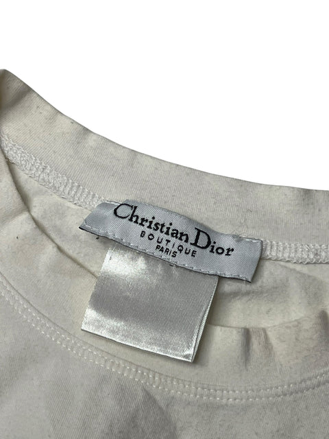 Christian Dior White Rhinestone J’adore Dior Tank Top