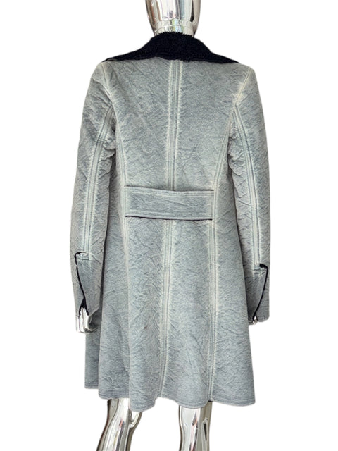 Barbara Milano Faded Blue Shearling Coat