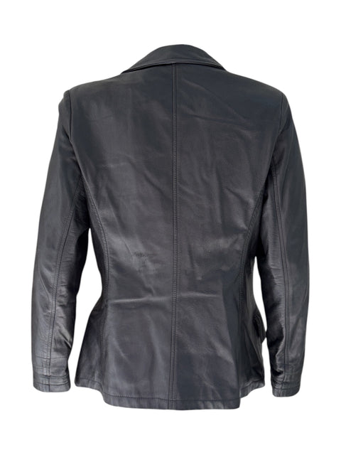 Donna Blu Black Leather Blazer