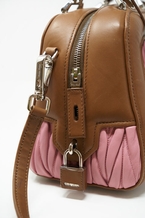 Miu Miu Matelasse brown & Pink Hand bag