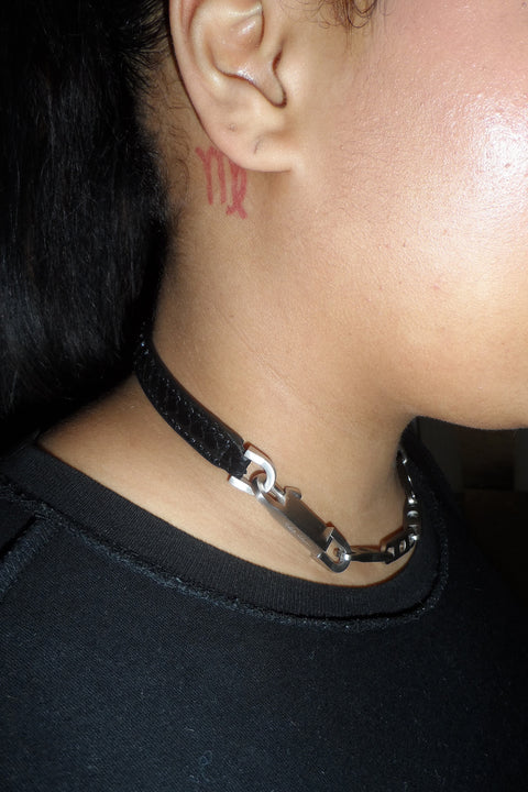 Rick Owens Leather & Silver Necklace