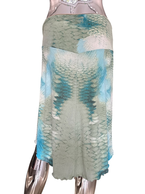 Just Cavalli 2000s Teal Mermaid Skirt