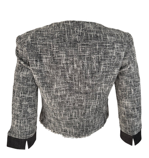 Motivi Grey Tweed Crop Jacket