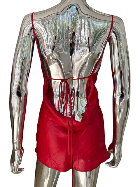 Philosophy Red Cowl Neck Top