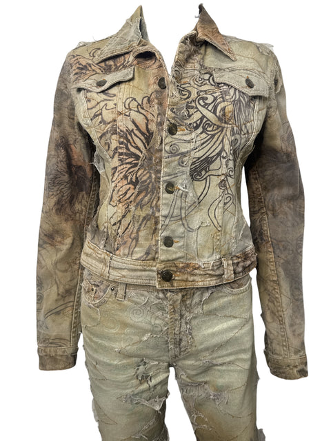 Just Cavalli Beige Print Jeans Set