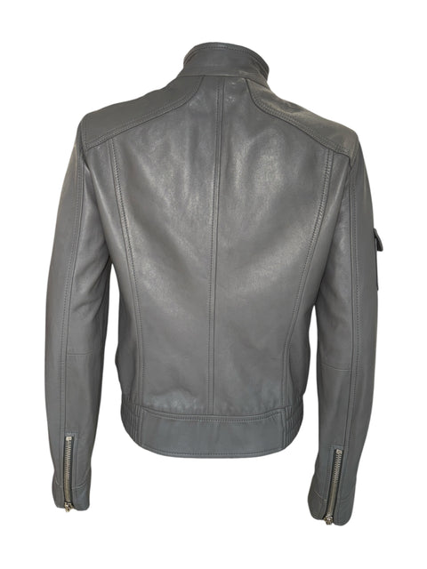 Dolce & Gabbana Grey Leather Jacket