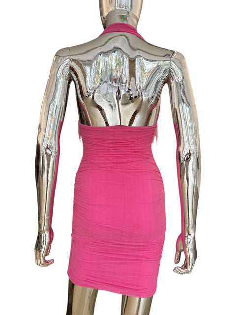 La Perla Pink Mesh Bodycon Dress