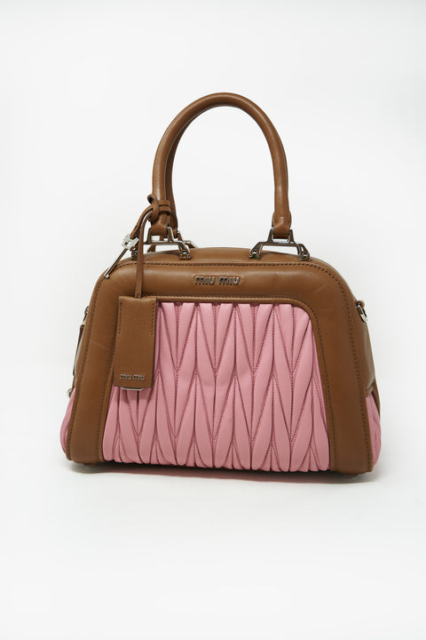 Miu Miu Matelasse brown & Pink Hand bag