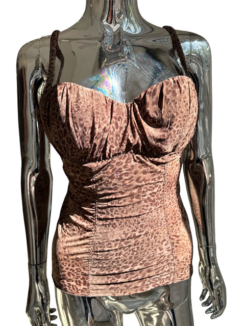 Intimissimi Mesh Leopard Print Corset