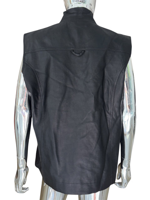 Michele Boyard Faux Leather Zipper Vest