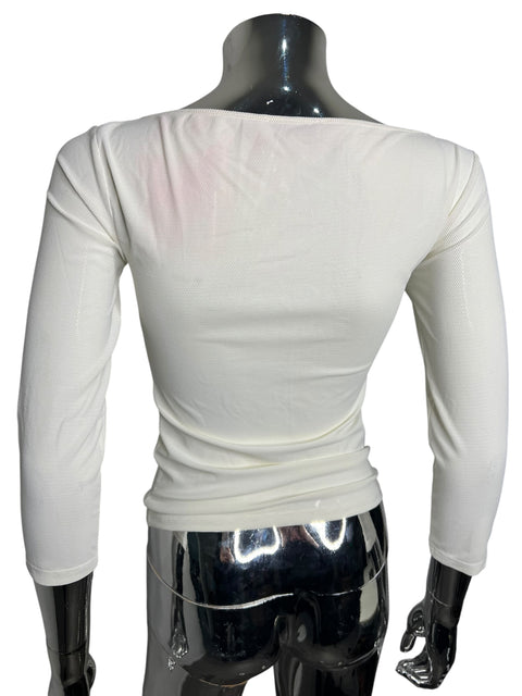 Blumarine White Pink Print Strass Longsleeve