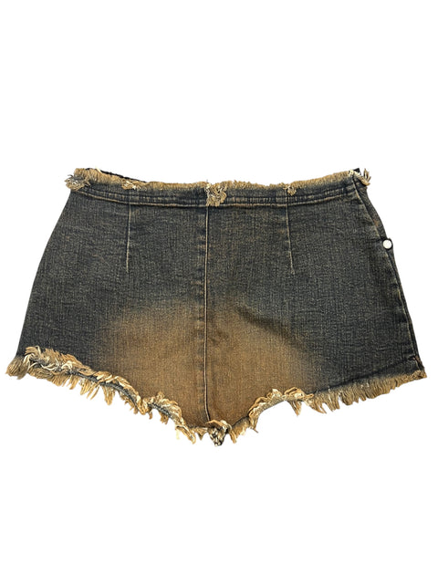 Vintage Brown Denim Mini Short